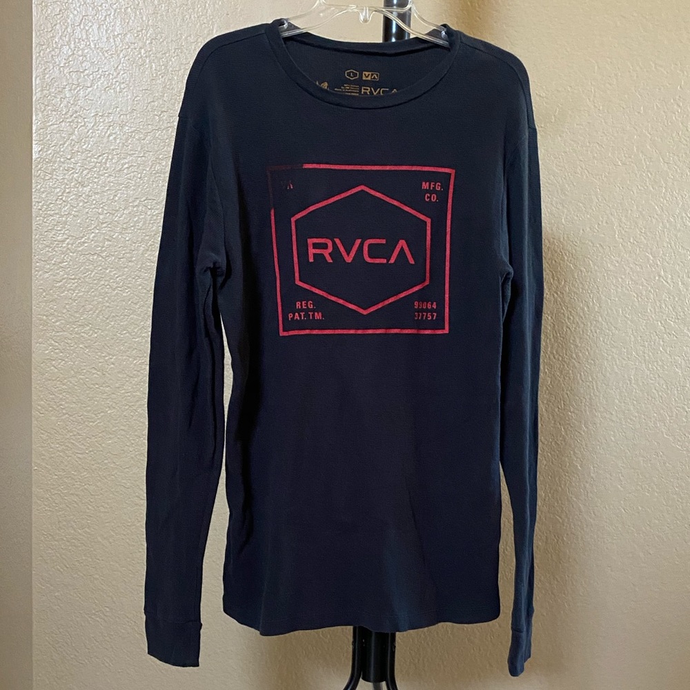 RVCA Black Waffle Thermal Long Sleeve Shirt